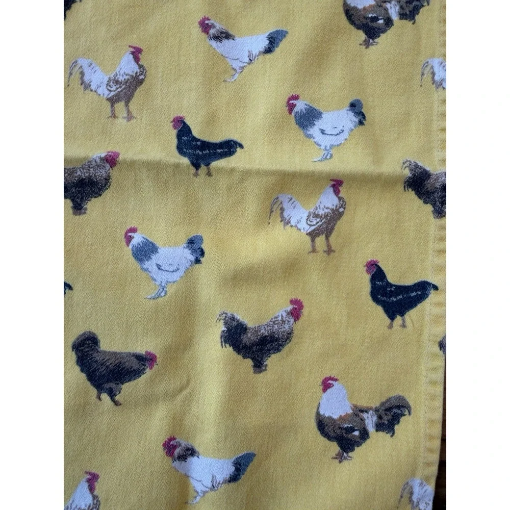 Bodrum Set of 4 Chicken Rooster Placemats Yellow Farmhouse Cotton 18x20